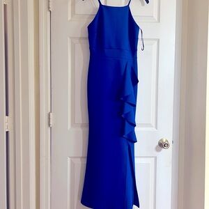 Elegant Blue Sleeveless Dress